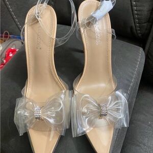 Women's Clear Bow Heels